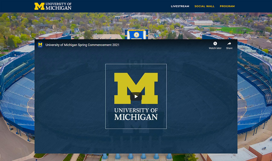 University of Michigan custom web page