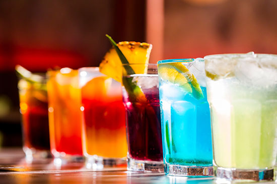 variety of custom drinks